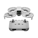 DJI Flip drone with four propellers and gray RC controller with two joysticks