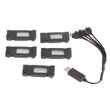 Drone lithium battery packs with 5-in-1 charger cable and USB connector