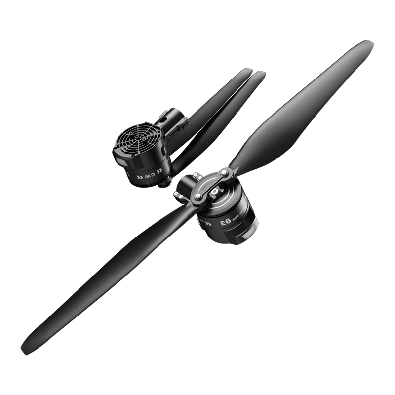 Brushless motor power set with two black propellers and ESC unit