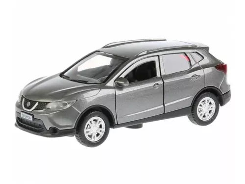 Nissan Qashqai 1/36 diecast car, silver, front three-quarter view with alloy wheels