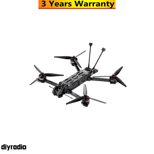 Quadcopter racing drone with four folding propellers and central control board