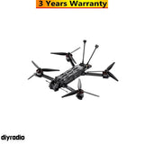 Quadcopter racing drone with four folding propellers and central control board