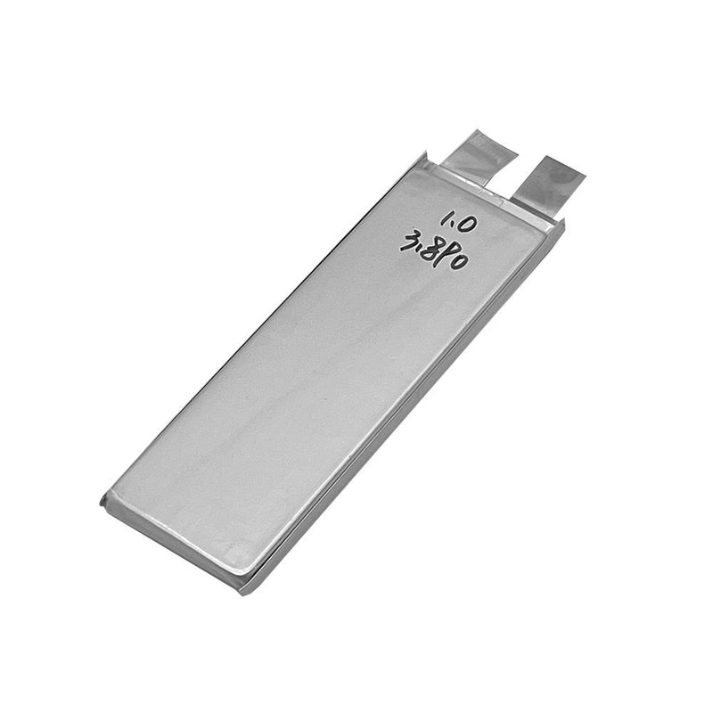 DEFNOCO solid state battery cell with metal tabs, rectangular silver pack