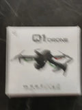 Foldable quadcopter drone box with illustrated drone and logo, for parts