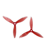 Drone quadcopter propeller set, red translucent 5-inch blades with hubs (CW/CCW)