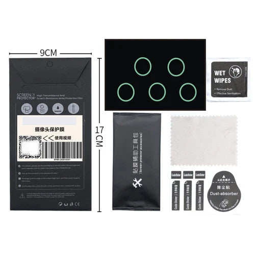Protective glass film set with wet wipes and dust-absorbent pads for drone screen