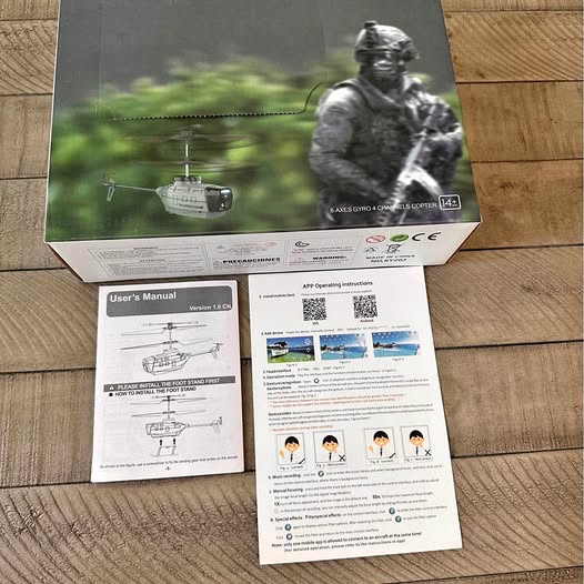 Drone retail box with user manual and diagrams