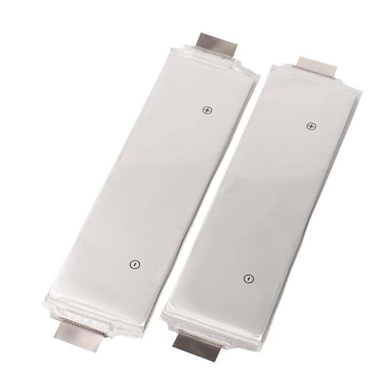 Lipo drone battery pack, two-cell ribbon style with solder tabs, off-white casing