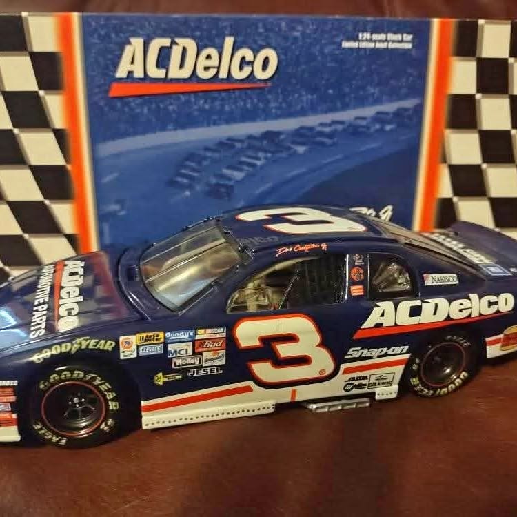 ACDelco-themed diecast race car with number 3 on black blue and white body