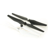 Self-locking drone propeller, black and white two-blade set with metal hub screws