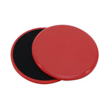 Red and black fitness training glide disc set, round sliding pads