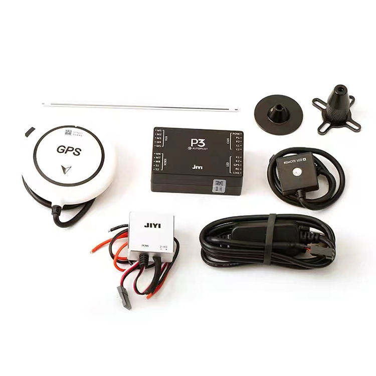 Drone flight controller kit with P3 board, GPS module, wiring harness and mount