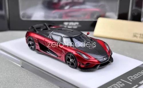 1:64 scale red sports diecast car with black hood and front details