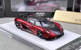 TPC 1:64 Scale Red Carbon Top Regera Super Racing Sports Diecast Metal Car Toys Parts