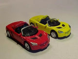 Diecast sports car set, red and yellow, small 1:64 scale vehicles