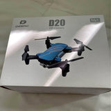 Blue quadcopter drone with four propellers, D20 HD camera (boxed)