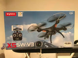 SYMA 4-channel quadcopter drone in retail box with propellers and controller