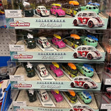Volkswagen diecast toy cars in retail display boxes, assorted colors
