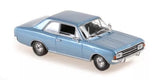 1966 Opel Rekord C blue metallic diecast model car, 1:43 scale, front-left view