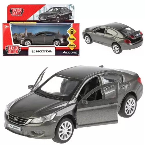 Gray Honda Accord diecast model car, front three-quarter angle