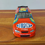 Orange DuPont race car diecast model, front view