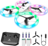 Mini RC quadcopter with multicolor LED light rings and remote control kit