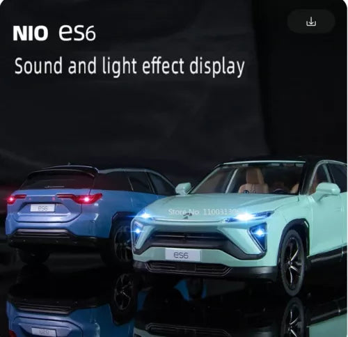 1:24 diecast SUV toy car with LED headlights and light effects, pull-back action