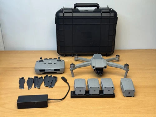 DJI Mavic Air 2 drone kit with hard case, controller, and extra batteries