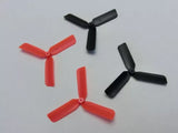 RC drone propeller set with four blades, two black and two red