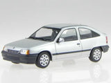 Silver 3-door diecast car model, front three-quarter view, 1:43 scale