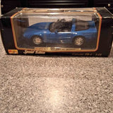 Blue 1992 Corvette ZR-1 diecast car in display box, 1:18 scale