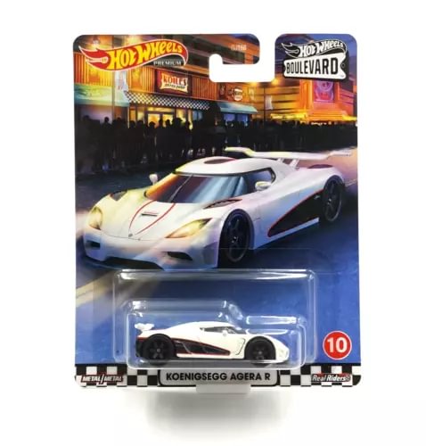 Hot Wheels Boulevard diecast car: white Koenigsegg Agera R in blister