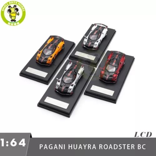 Pagani Huayra Roadster BC diecast toy car set, three cars on black display bases