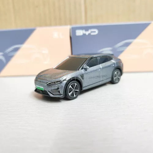 1/64 scale BYD Song L grey diecast car model, front 3/4 view