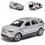 Ford Explorer Metal Model Diecast Car Scale, Collectible Toy Cars, Silver, 1/36 Toy