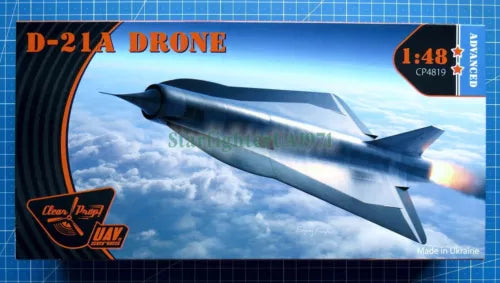 1/48 D-21A drone model kit box, aircraft artwork, CP4819 clear prop label
