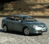 1/18 scale MG GT grey diecast car model, front 3/4 view