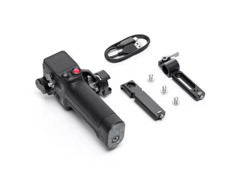 DJI Focus Pro drone grip handle with mounting parts and USB cable, black