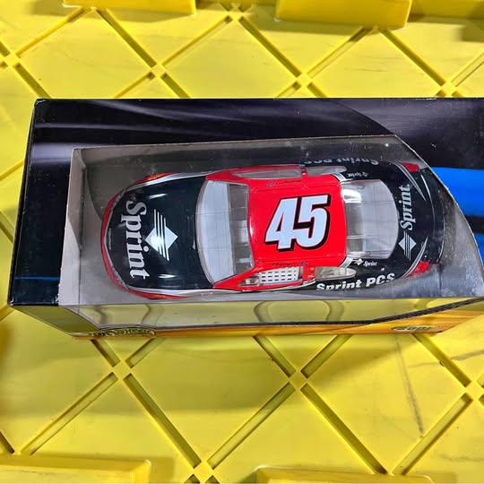 Race car diecast, red/white #45 Sprint PCS, in display box
