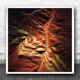 Drone Aerial Texture Semnan Iran Colour Mountain Alborz Square Wall Art Print Drone