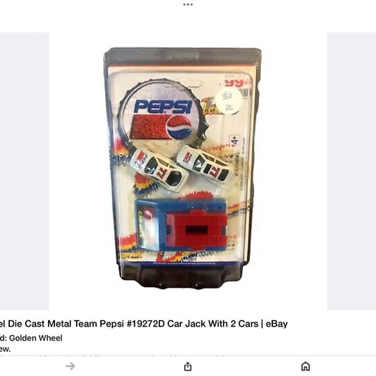 Vintage diecast Pepsi car play set in clear blister packaging with red car and Pepsi logo