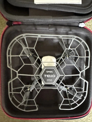 DJI Tello drone with protective honeycomb shell in hard case