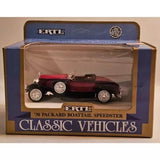 ERTL 1930 Packard boattail speedster diecast car in display box, maroon