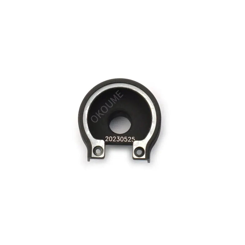 Gimbal camera P-axis limit cover, black circular piece with two mounting tabs