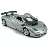 1:36 McLaren F1 Model Car Diecast Toy Cars for Boys Kids Toddlers Gifts Silver Toy