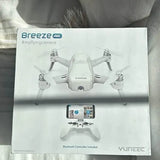 Breeze 4K drone with Bluetooth controller, quadcopter with four arms and propellers