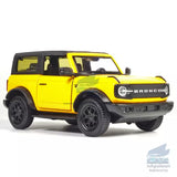 Yellow 1/36 Ford Bronco 2-door alloy diecast model car with black wheels