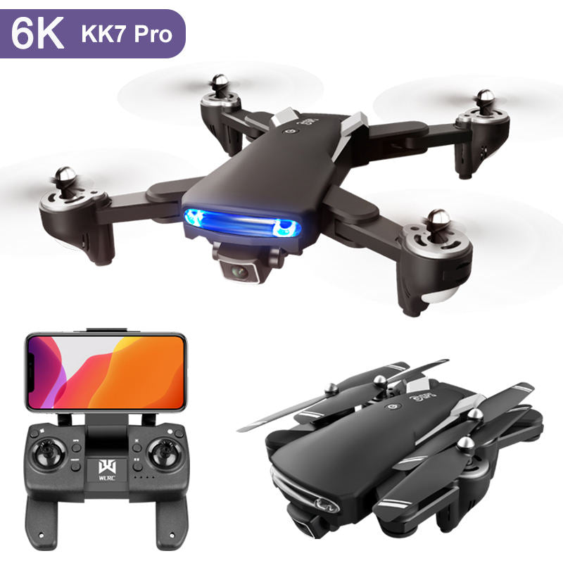 Mini quadcopter drone with camera and remote controller, black