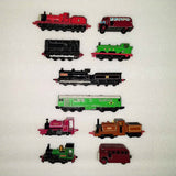 Vintage diecast Thomas train bundle with multiple colorful engines and cars