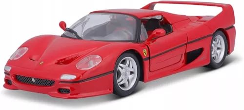 Red 1:24 diecast sports car model with detailed front grille and front wheels